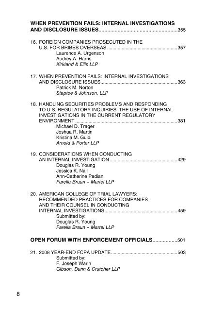 Table of Contents