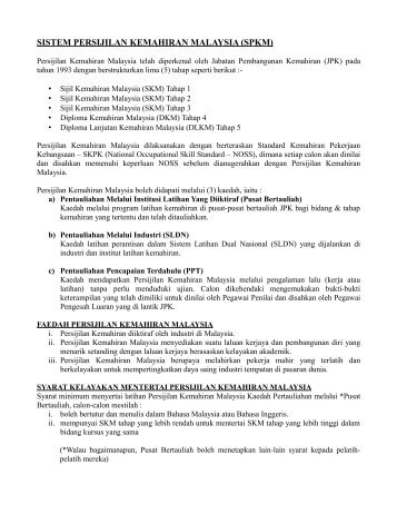 SISTEM PERSIJILAN KEMAHIRAN MALAYSIA (SPKM) - e-JPK