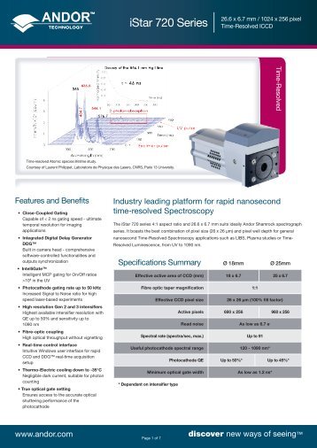 www.andor.com discover new ways of seeingâ¢ Features and ...