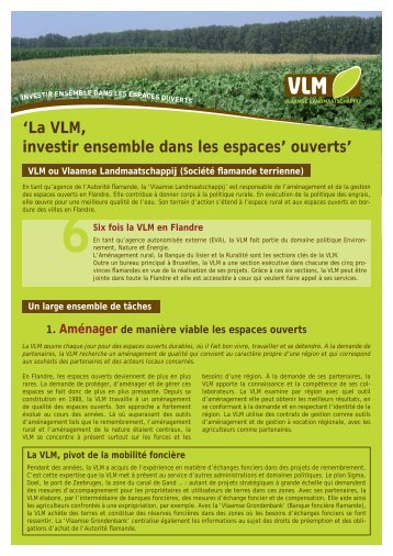 'La VLM, investir ensemble dans les espaces' ouverts' - Vlaamse ...