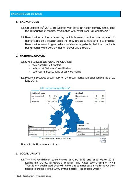 Revalidation of Medical Staff â Quarterly Update - The Royal ...