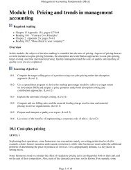 Management Accounting Fundamentals [MA1]: Module 10 ... - PD Net