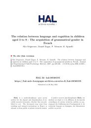 The relation between language and cognition in children aged 3 to 9 ...