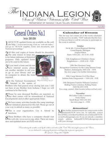 Fall 2003 Indiana Legion Newsletter - Sons of Union Veterans of the ...