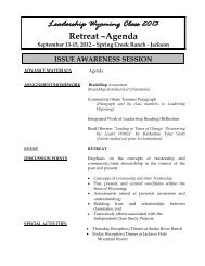 RETREAT AGENDA - Leadership Wyoming