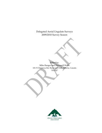 Delegated Aerial Ungulate Surveys 2009/2010 Survey Season