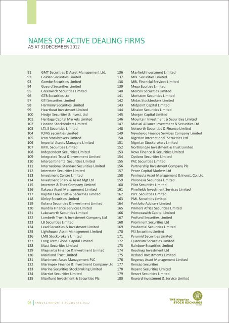 NSE Annual Reports - The Nigerian Stock Exchange