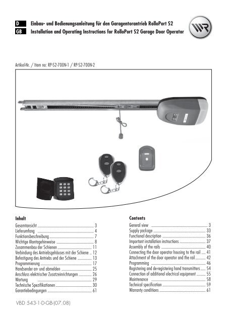 Bedienungsanleitung herunterladen (PDF) - Rademacher