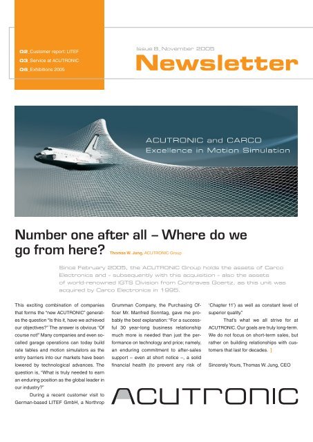 Newsletter Issue 8 (November 2005) - Acutronic