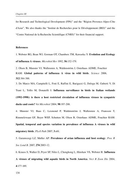 Ã©cologie des virus influenza aviaires en Camargue - IRD