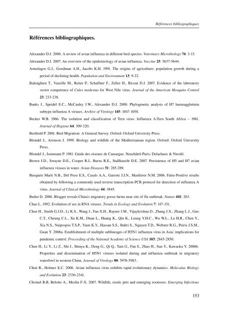 Ã©cologie des virus influenza aviaires en Camargue - IRD