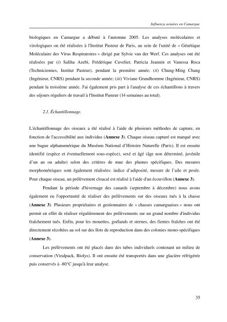 Ã©cologie des virus influenza aviaires en Camargue - IRD