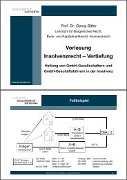 Vorlesung Insolvenzrecht – Vertiefung - ZIS - Universität Mannheim