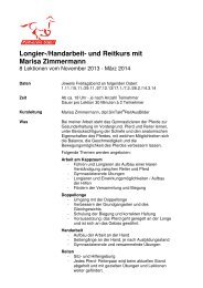 Longier-/Handarbeit- und Reitkurs mit Marisa ... - Reitverein Uster