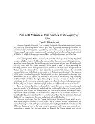 Pico della Mirandola: from Oration on the Dignity of Man