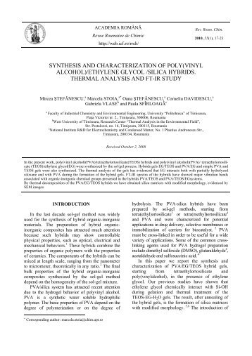 synthesis and characterization of poly(vinyl alcohol)/ethylene glycol ...