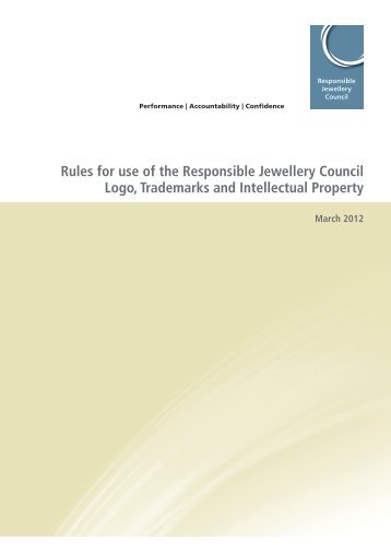 Rules for use of the Responsible Jewellery Council Logo ...