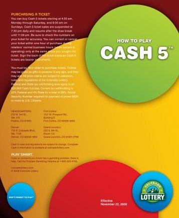 How-to-Play Cash 5 - Colorado Lottery