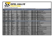 Starterliste Eifel Rallye Festival 2013