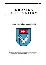 Kronika mesta Nitry 2008 - Mesto Nitra