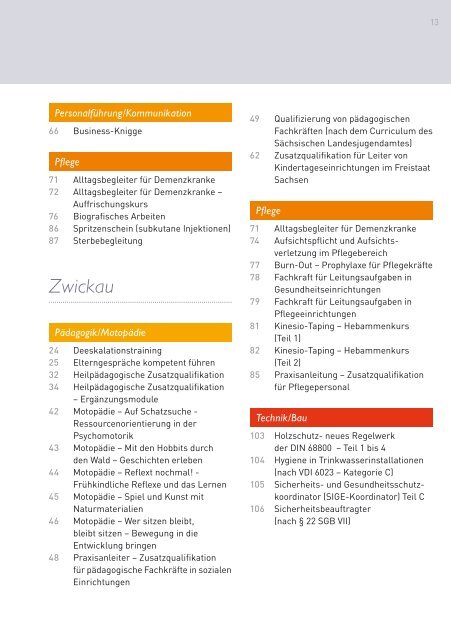 Katalog 2014 – Teil 2 - DPFA Weiterbildung - DPFA Akademiegruppe