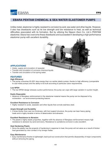 EBARA PENTAM CHEMICAL & SEA WATER ELASTOMER PUMPS