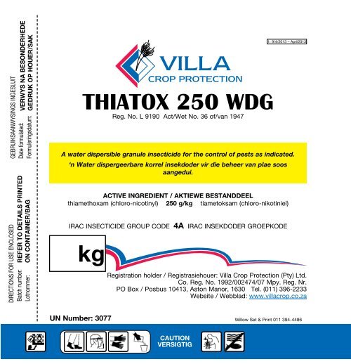 thiatox 250 wdg - Villa Crop Protection