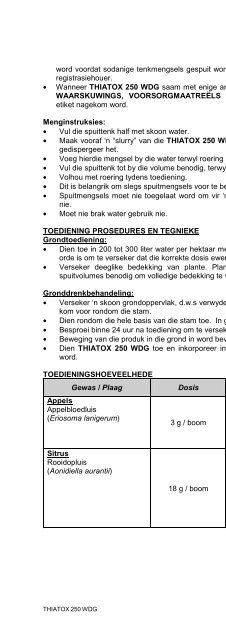 thiatox 250 wdg - Villa Crop Protection