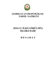 2010-cu ildÉ gÃ¶rÃ¼lmÃ¼Å iÅlÉrÉ dair hesabat - TÉhsil Nazirliyi