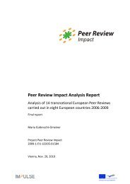 Peer Review Impact Analysis Report - Peer Review in European VET