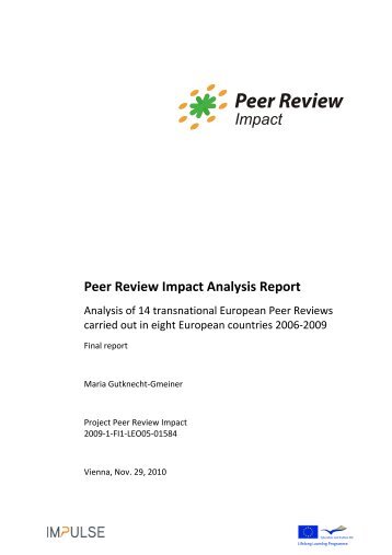 Peer Review Impact Analysis Report - Peer Review in European VET