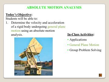 Lecture Notes for Section 16.4 (Absolute Motion Analysis)