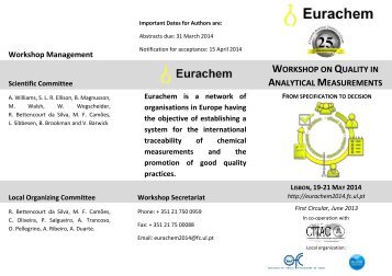 WORKSHOP ON QUALITY IN ANALYTICAL MEASUREMENTS
