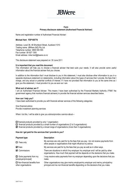 Disclosure 2024 statement form