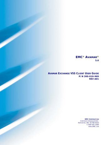 Avamar 5.0 Exchange VSS.pdf - EMC Community Network