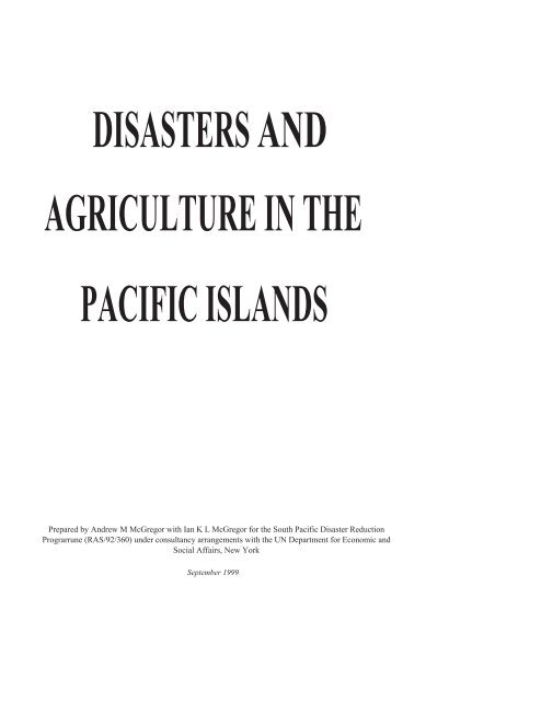 disasters and agriculture in the pacific islands - Pacific Disaster Net