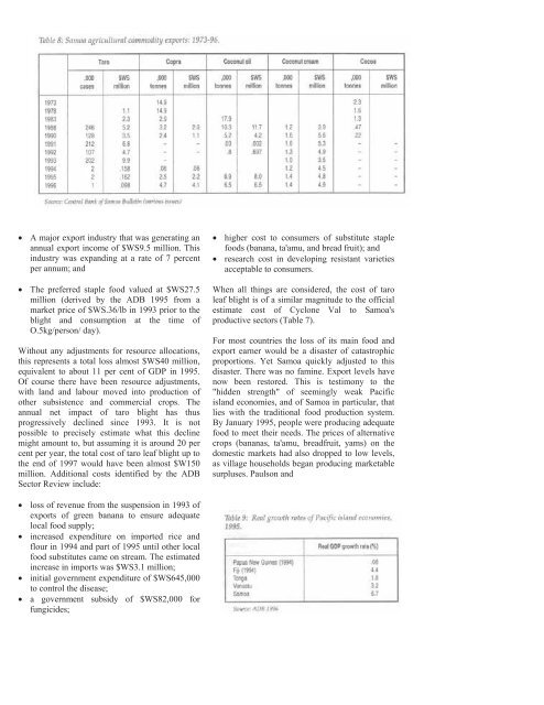 disasters and agriculture in the pacific islands - Pacific Disaster Net