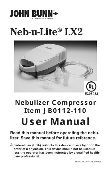 Neb-u-Lite® LX2 User Manual - GF Health Products, Inc.