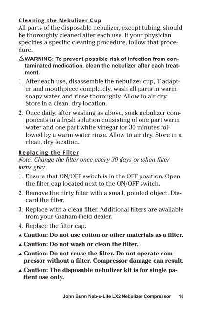 Neb-u-Lite® LX2 User Manual - GF Health Products, Inc.