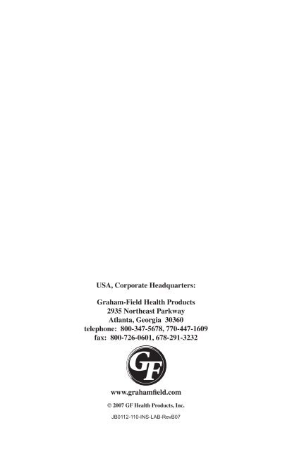 Neb-u-Lite® LX2 User Manual - GF Health Products, Inc.