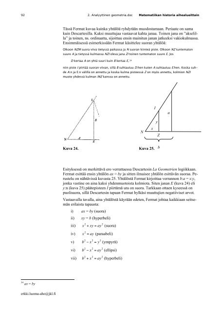 2. Analyyttinen geometria