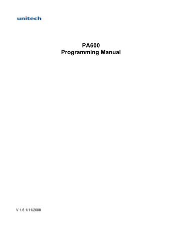 PA600 Programming Manual - Unitech