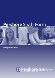 Sixth Form Prospectus 2013 - Pershore High School