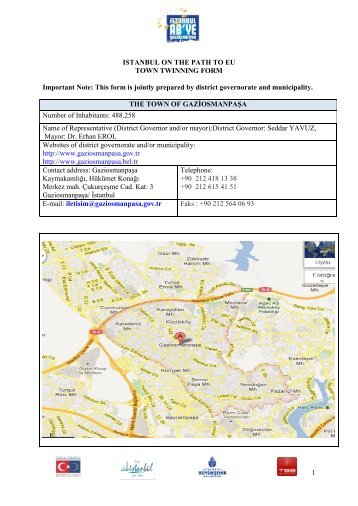 1 ISTANBUL ON THE PATH TO EU TOWN TWINNING FORM ...