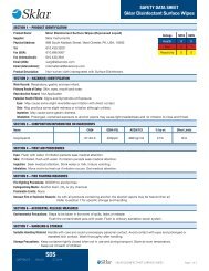 MATERIAL SAFETY DATA SHEET Sklar Disinfectant Surface Wipes