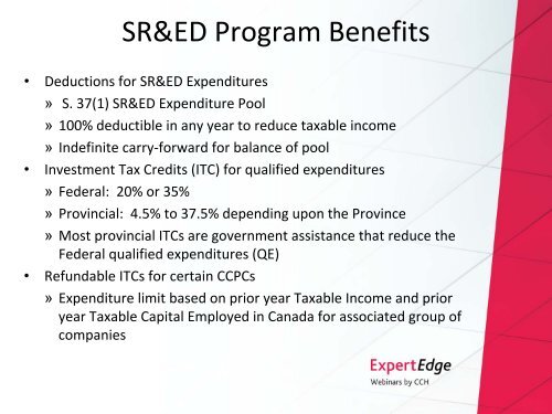 A Practical Guide to SR&ED in 2011 - CCH Canadian