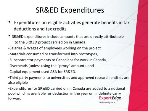 A Practical Guide to SR&ED in 2011 - CCH Canadian