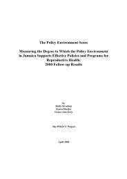 The Policy Environment Score Measuring the ... - POLICY Project