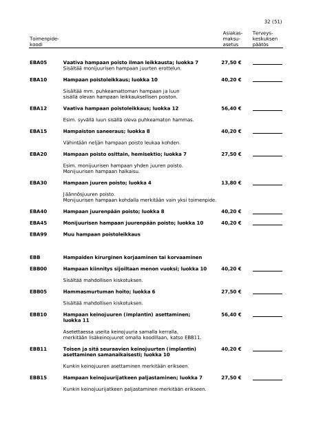 Suun terveydenhuollon vastaavuusluettelo 2013 - Kunnat.net