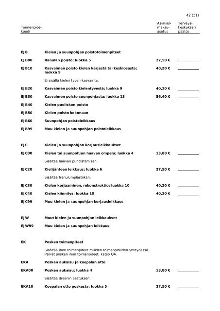 Suun terveydenhuollon vastaavuusluettelo 2013 - Kunnat.net